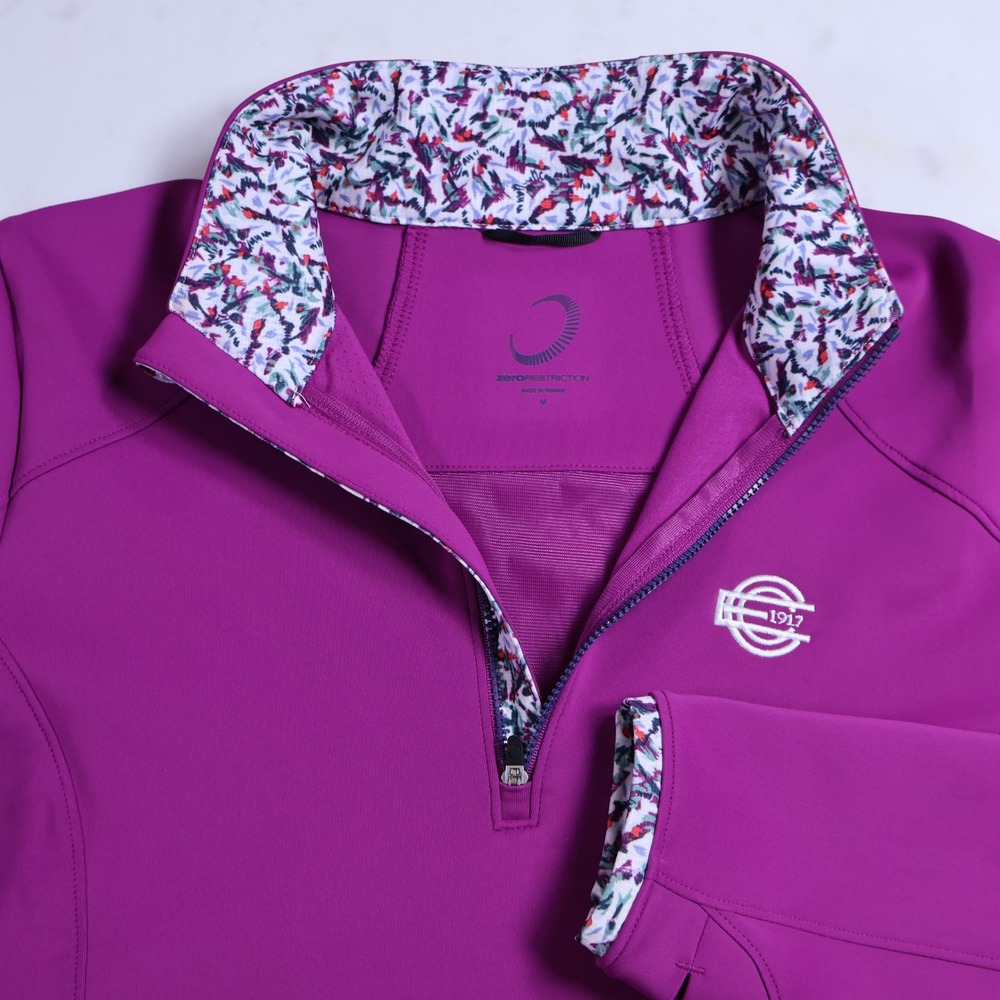 Zero Restriction Sofia Engineers Country Club Magenta 1/4 Zip Womens Pullover M